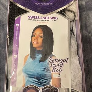 Sensationnel Swiss Lace Wig - Black Senegal Twist Bob